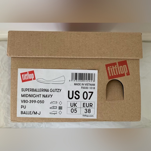 Fitflop Superballerina Glitzy ballet flats in navy, US 7M, NIB. - Picture 4 of 6